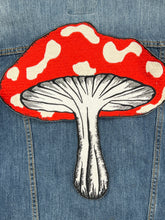 Load image into Gallery viewer, Large Embroidered Magic Mushroom Applique Patch
