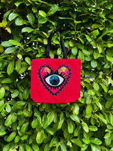 Load image into Gallery viewer, Tote with  Sequin Evil Eye  12 or 5 oz Shopping Bag
