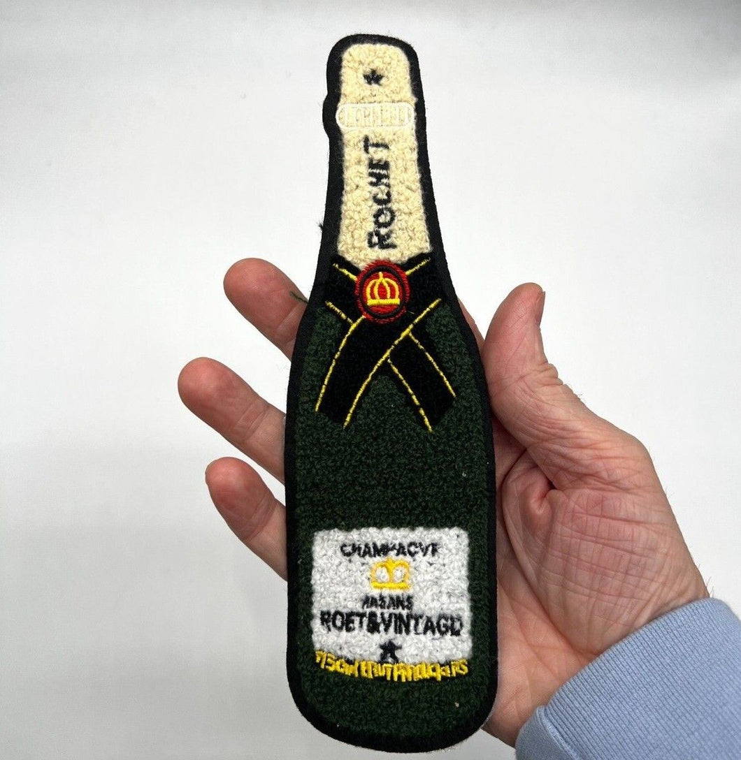 Chenille Colourful Champagne Bottle Patch Applique