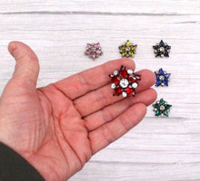 Load image into Gallery viewer, 2 piece Rhinestone Star Shaped Applique Patches
