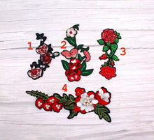 Load image into Gallery viewer, Beaded Rose Flower  Appliqué Patches
