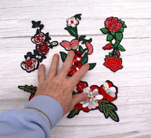 Load image into Gallery viewer, Beaded Rose Flower  Appliqué Patches
