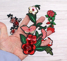 Load image into Gallery viewer, Beaded Rose Flower  Appliqué Patches
