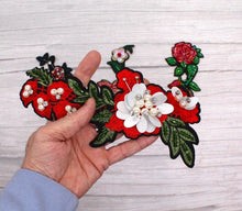 Load image into Gallery viewer, Beaded Rose Flower  Appliqué Patches
