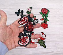 Load image into Gallery viewer, Beaded Rose Flower  Appliqué Patches
