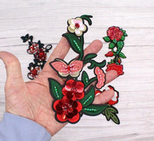 Load image into Gallery viewer, Beaded Rose Flower  Appliqué Patches
