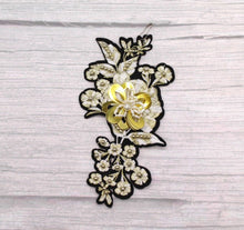 Load image into Gallery viewer, Beaded Rose Flower  Appliqué Patches
