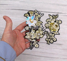 Load image into Gallery viewer, Beaded Rose Flower  Appliqué Patches
