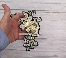 Load image into Gallery viewer, Beaded Rose Flower  Appliqué Patches
