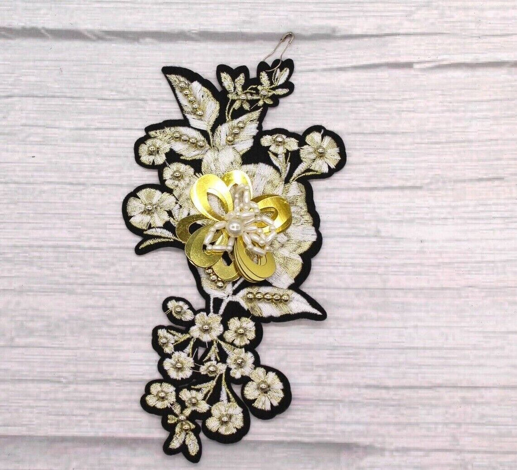 Beaded Rose Flower  Appliqué Patches