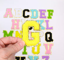 Load image into Gallery viewer, Fuzzy Chenille Patch Letter 8cm Patches Iron on Sew on Alphabet Letters
