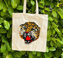 Load image into Gallery viewer, Tote with  Embroidered Tiger Head 12 or 5 oz Shopping Bag
