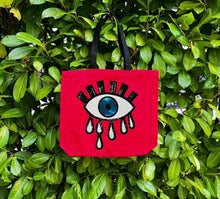 Load image into Gallery viewer, Tote with Evil All Seeing Eye  12 or 5 oz Shopping Bag
