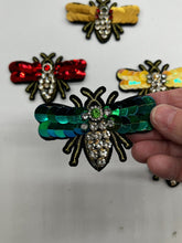 Load image into Gallery viewer, Large  Handmade 3d Crystal Sequin Embellished Bumble Bee Patch Applique
