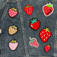 Load image into Gallery viewer, Strawberry fuzzy Applique Patches
