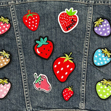 Load image into Gallery viewer, Strawberry fuzzy Applique Patches
