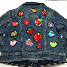 Load image into Gallery viewer, Strawberry fuzzy Applique Patches
