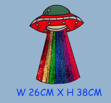 Load image into Gallery viewer, Spaceship UFO Sequin &amp; Embroidery Applique Patch
