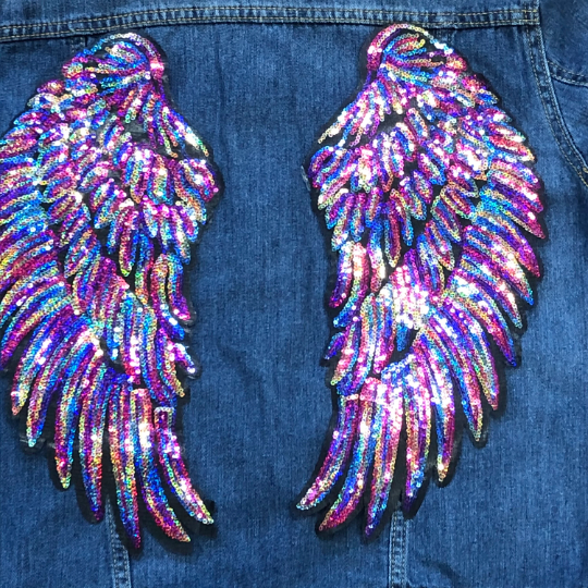 1 Pair Angel Sequin Wings Applique Patch