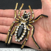 Load image into Gallery viewer, Crystal Embellished Tarantula Spider Applique Patch
