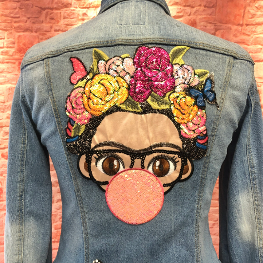 Large Embroidered  Frida Kahlo Applique Patch