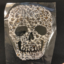 Load image into Gallery viewer, Silver Skull Hotfix Transfer With Leopard Print Detail
