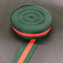 Load image into Gallery viewer, 1.6&quot; 4cm Wide Green And Red Striped  Trim Ribbon Webbing
