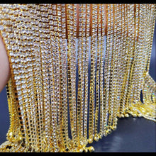 Load image into Gallery viewer, Rhinestone Diamante Fringing Trim
