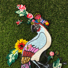 Load image into Gallery viewer, Beautiful Detailed Parrot &amp; Flowers  Sequins Beaded Patch
