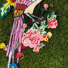 Load image into Gallery viewer, Beautiful Detailed Parrot &amp; Flowers  Sequins Beaded Patch
