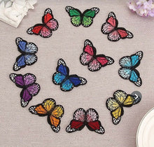 Load image into Gallery viewer, Iron On Butterfly  Embroidered Applique Patch
