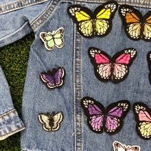 Load image into Gallery viewer, Iron On Butterfly  Embroidered Applique Patch
