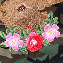 Load image into Gallery viewer, Rabbit Bunny Head &amp; Flowers Embroidered Applique Patch
