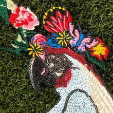 Load image into Gallery viewer, Beautiful Detailed Parrot &amp; Flowers  Sequins Beaded Patch
