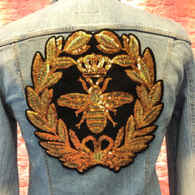 Load image into Gallery viewer, Large Sequin Bee Applique Patch

