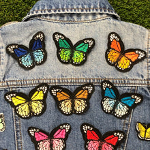 Load image into Gallery viewer, Iron On Butterfly  Embroidered Applique Patch
