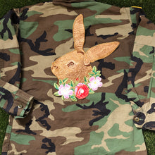 Load image into Gallery viewer, Rabbit Bunny Head &amp; Flowers Embroidered Applique Patch
