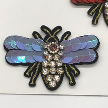 Load image into Gallery viewer, Large  Handmade 3d Crystal Sequin Embellished Bumble Bee Patch Applique
