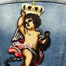 Load image into Gallery viewer, Large Cherub Embroidered Tapestry Applique Patch
