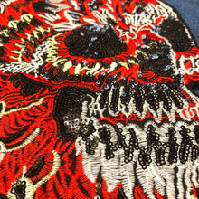 Load image into Gallery viewer, Large Embroidered Skull Applique Patch
