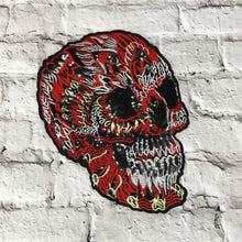 Load image into Gallery viewer, Large Embroidered Skull Applique Patch
