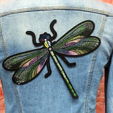 Load image into Gallery viewer, Dragonfly  Insect Embroidered Iron or Sew on Applique Patch
