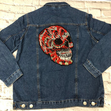 Load image into Gallery viewer, Large Embroidered Skull Applique Patch
