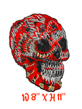 Load image into Gallery viewer, Large Embroidered Skull Applique Patch
