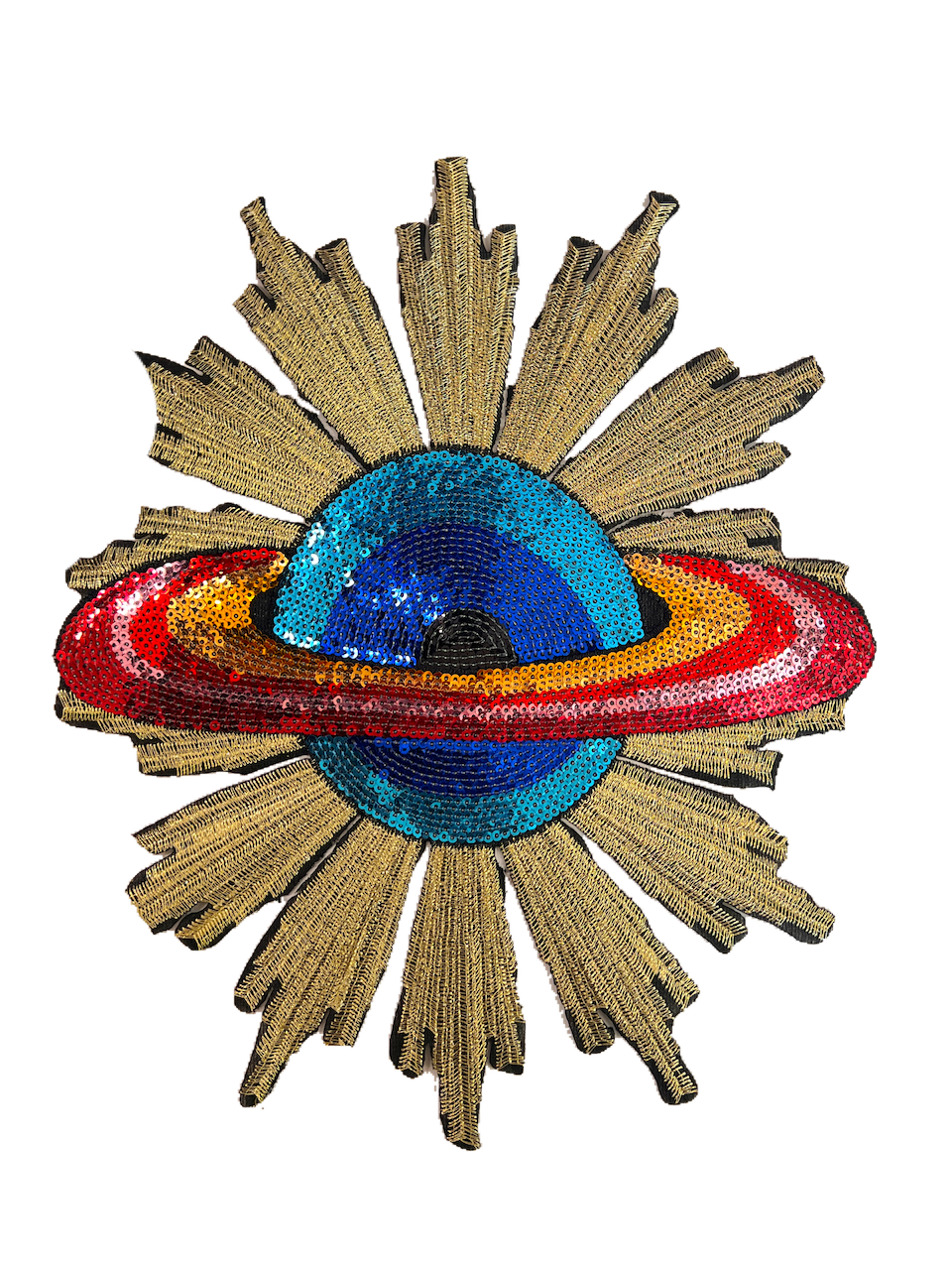 Embroidered & Sequin Planet Applique  Patch