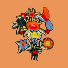 Load image into Gallery viewer, Beautiful Large Flower  and Bird Patch appliqué
