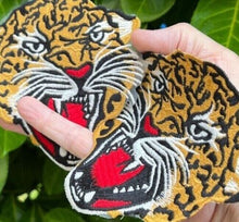 Load image into Gallery viewer, 2 Piece set Embroidered Tiger Head Applique Patch
